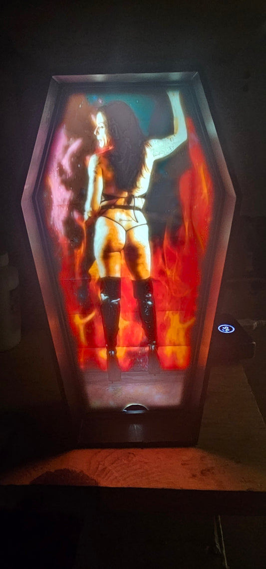 Customizable 3D-Printed Coffin Lithophane In COLOR– Your Image, Immortalized!